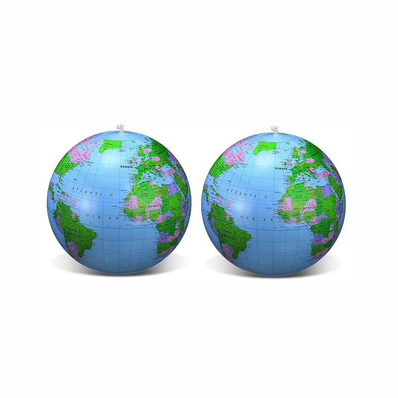 Inflatable Globe Beach Ball For Kids Fun Educational World Map Toy 5