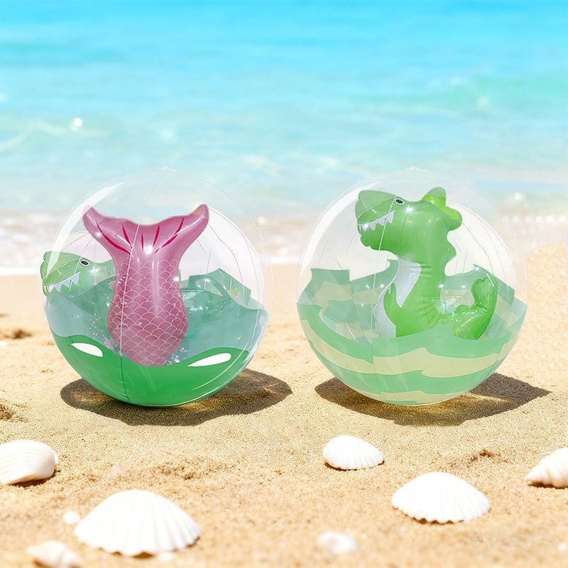 Dinosaur Beach Ball With Fish Tail Design For Pool Summer Parties 0