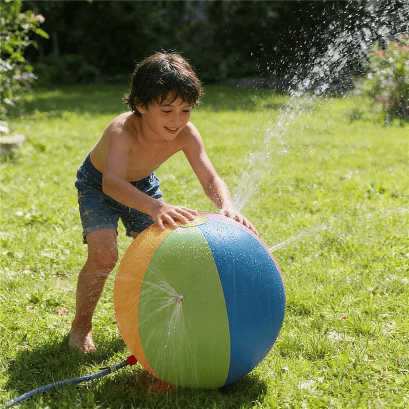Color Splash Water Spraying Beach Ball For Outdoor Fun Durable PVC Summer Play Toy 2