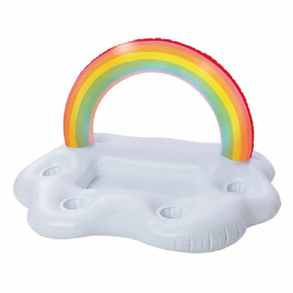 Rainbow Inflatable Drink Cooler Float Table for Pool Parties and Beach Fun