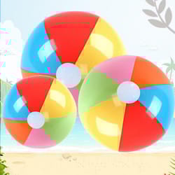 rainbow inflatable beach ball set for pool & beach fun