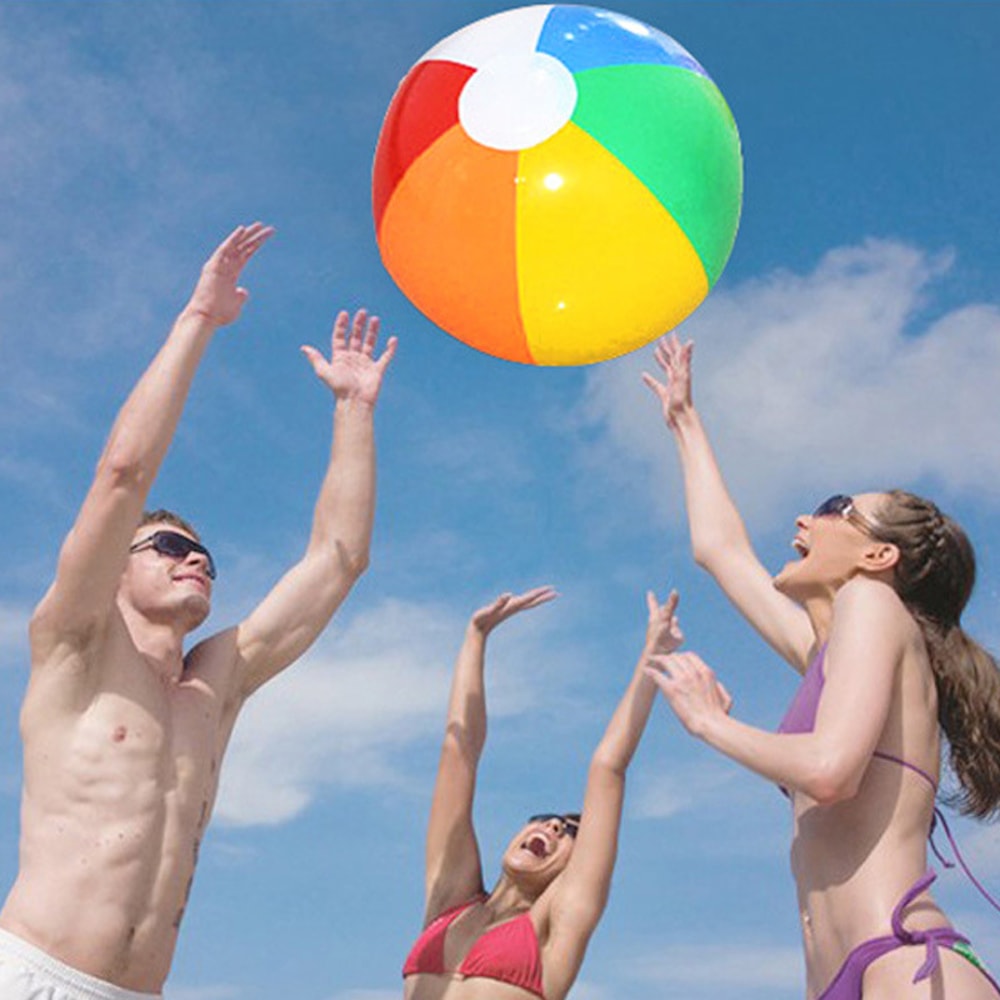 Rainbow Inflatable Beach Ball Set For Pool Beach Fun 2