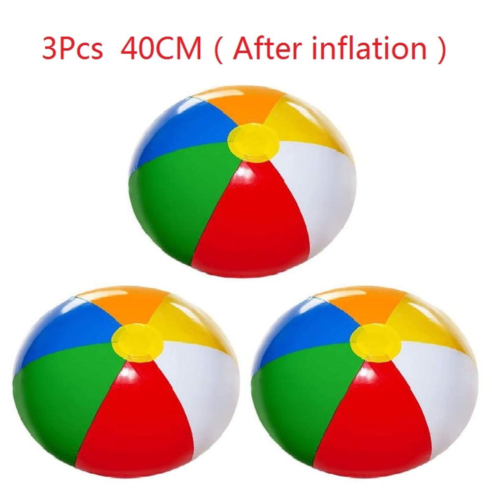 Rainbow Inflatable Beach Ball Set For Pool Beach Fun 3