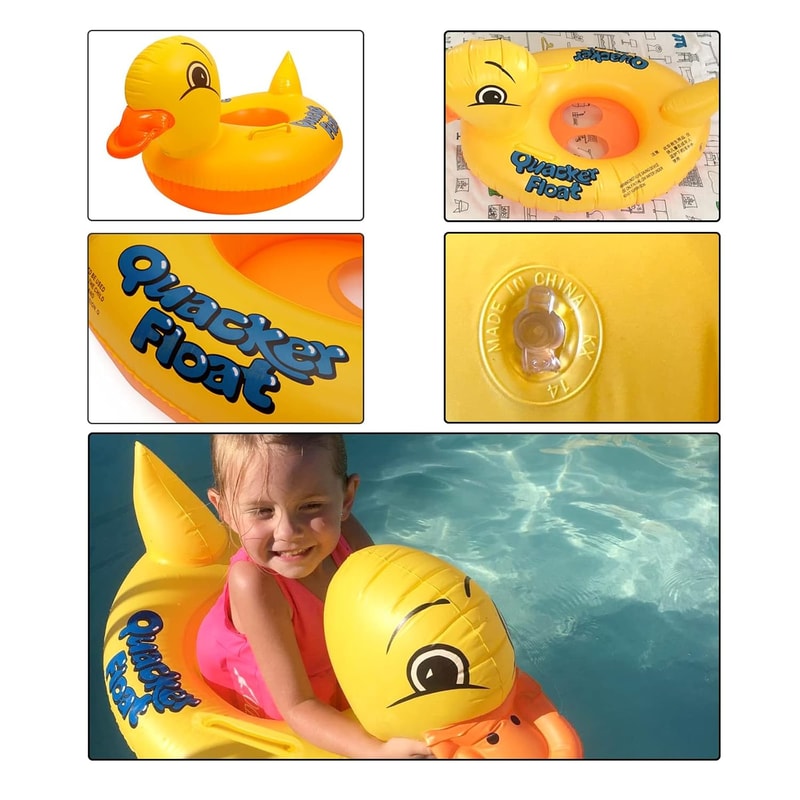 Baby Duck Inflatable Swim Float Seat With Handles Safe Pool Beach Water Toy 4