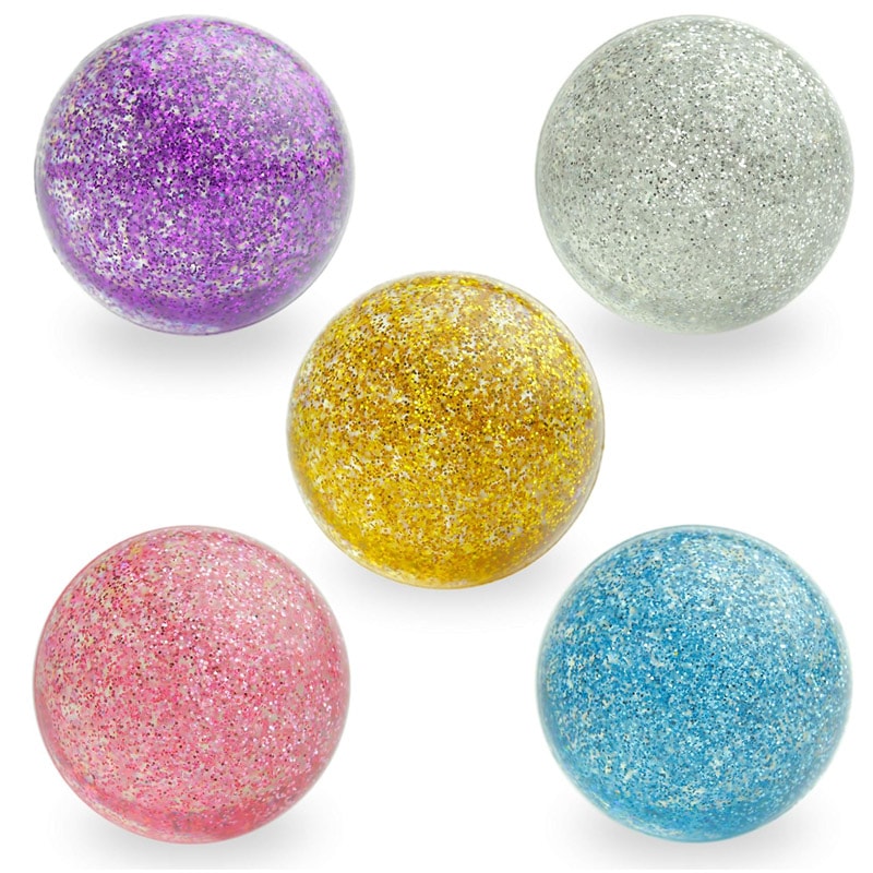 Glitter Marble Bouncy Balls For Kids Party Favors Fun Rubber Bounce Toys 1