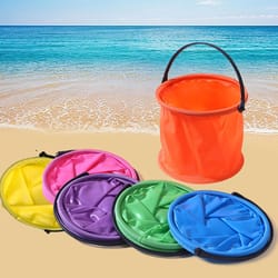 portable collapsible bucket for kids beach play and outdoor adventures