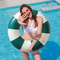 Vintage Pool Float Dark Green Inflatable Swim Ring For Adults Summer Beach Pool Party 8