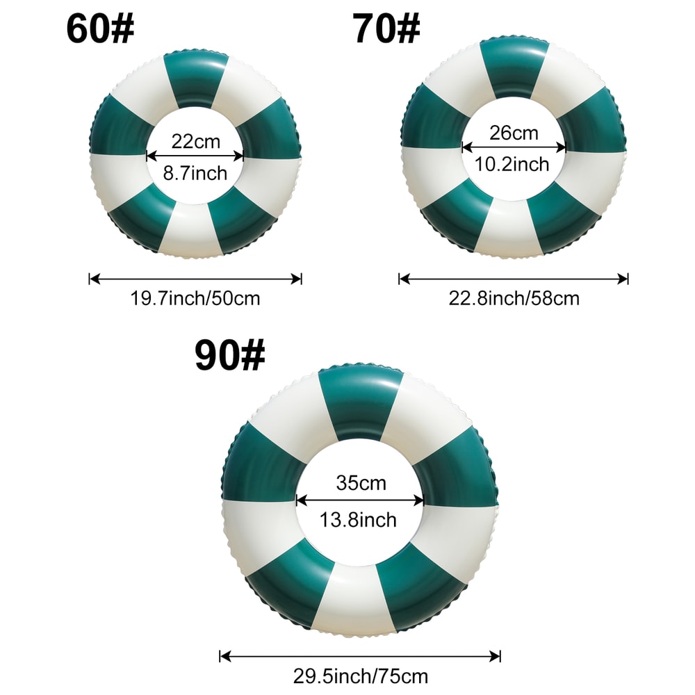 Vintage Pool Float Dark Green Inflatable Swim Ring For Adults Summer Beach Pool Party 2