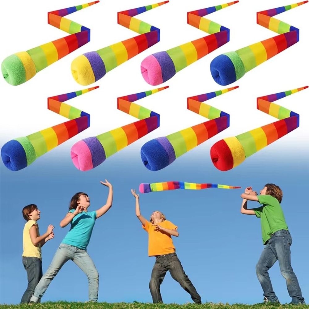 Rainbow Tail Catch Ball Set Outdoor Sensory Toss Game For Kids Party Fun 0