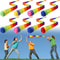 Rainbow Tail Catch Ball Set Outdoor Sensory Toss Game For Kids Party Fun 0