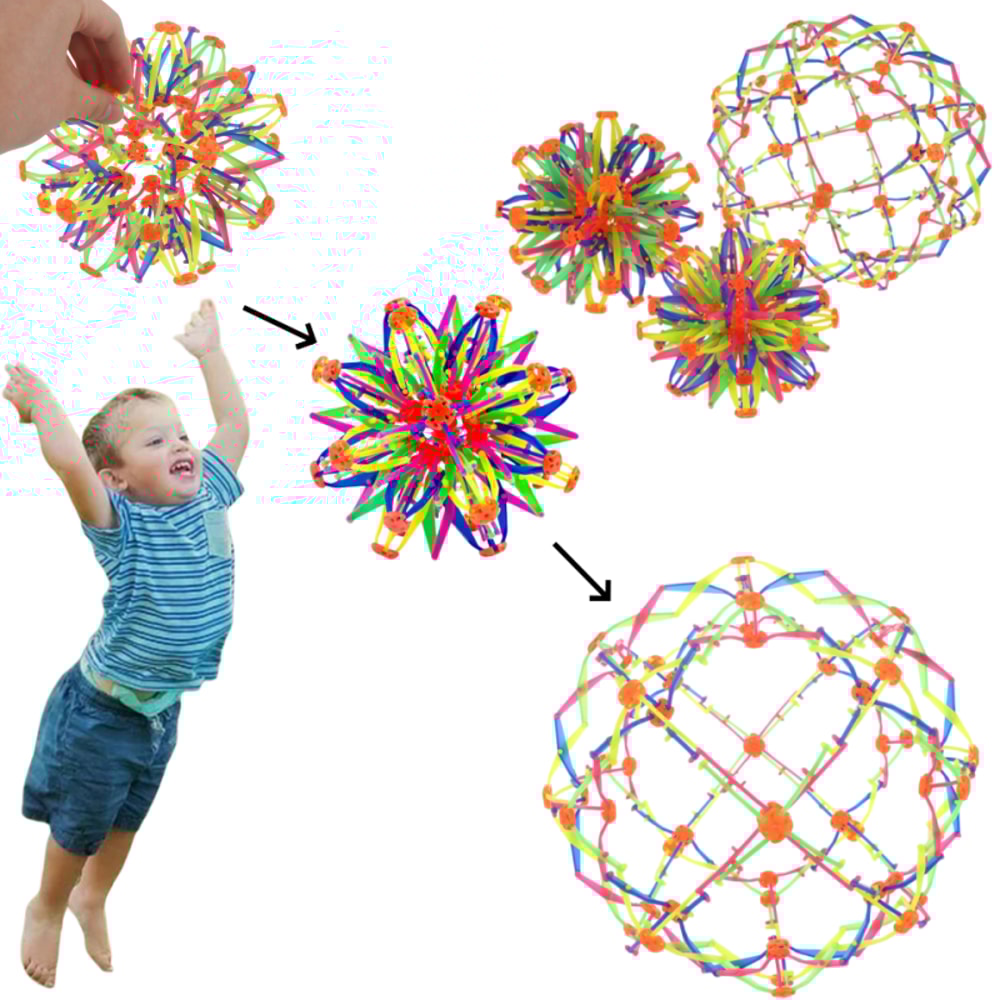 Magic Telescopic Flower Ball Toy Expanding Outdoor Throw Ball For Kids Play 0