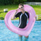 Sequin Heart Pool Float For Adults Glitter Inflatable Lounge Raft 2