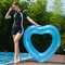 Sequin Heart Pool Float For Adults Glitter Inflatable Lounge Raft 0
