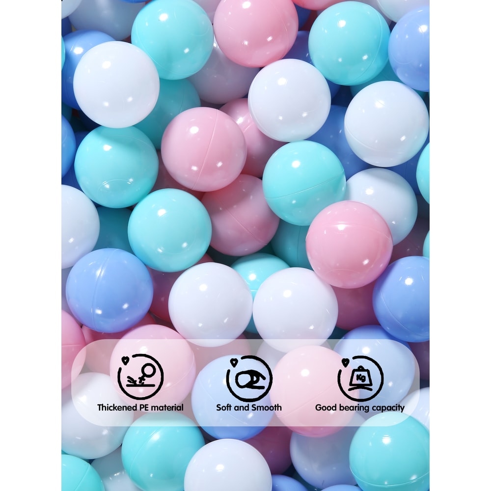 Crush Proof Ball Pit Balls Set With Storage Bag Safe Baby Play Balls For Kids Playtime 4