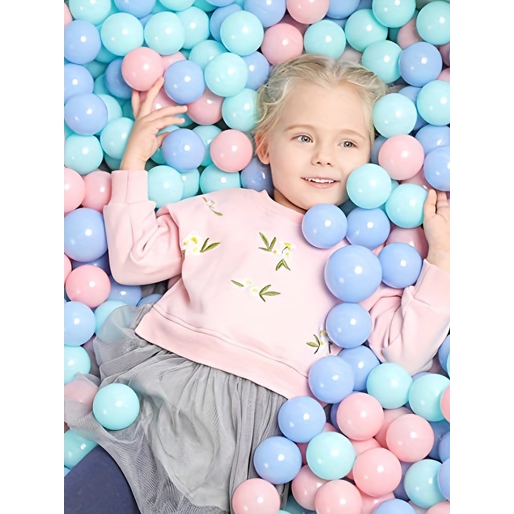Crush Proof Ball Pit Balls Set With Storage Bag Safe Baby Play Balls For Kids Playtime 0