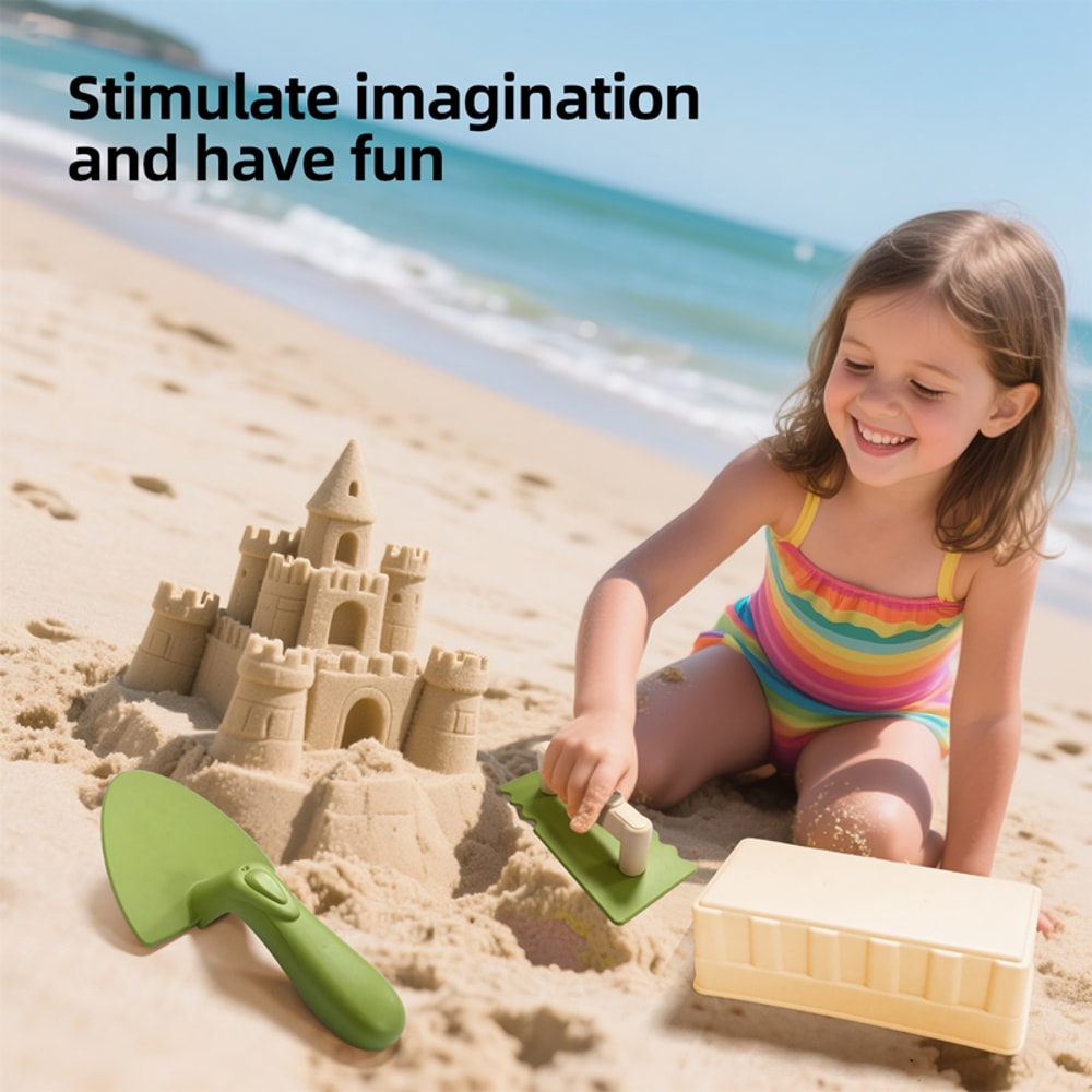 Kids Beach Toy Set Sandcastle Mold Kit With Shovel Tools For Creative Sandbox Play 3