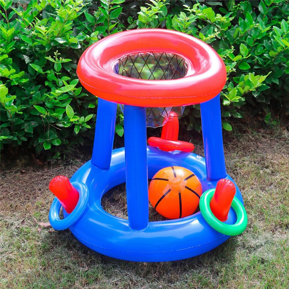 Inflatable Pool Basketball Hoop Set For Kids Family Pool Party Fun 0
