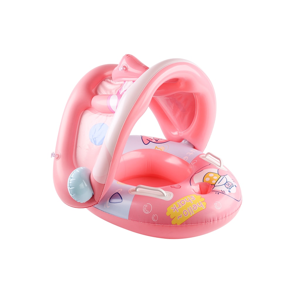 Baby Pool Float With Canopy Safe Infant Swim Ring Seat For Toddlers Summer Water Fun 6