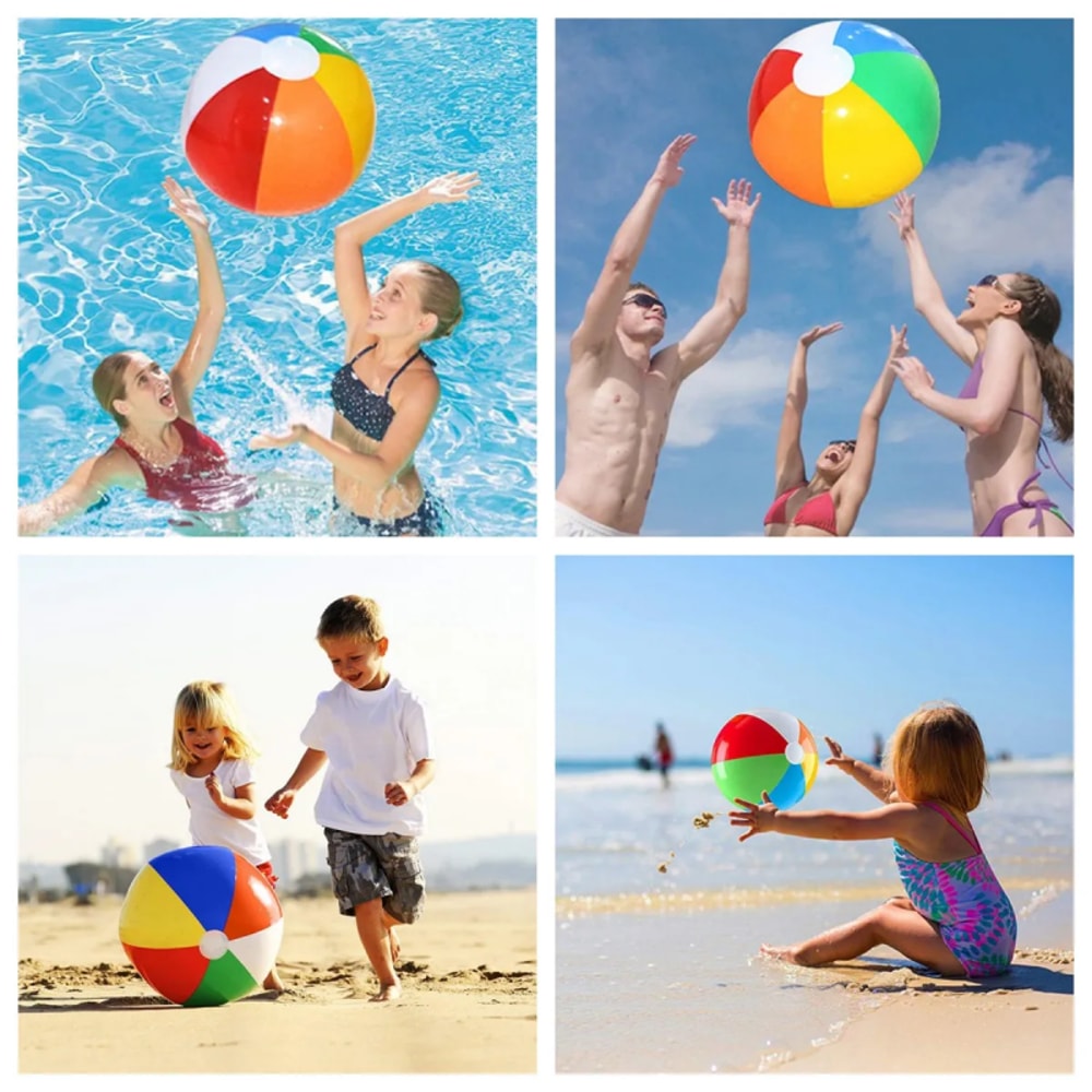 Colorful Inflatable Beach Ball Set For Kids And Adults Pool Party Fun 2