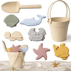 silicone beach toy set with bucket & shovel for kids durable sand play kit