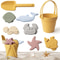 Silicone Beach Toy Set With Bucket Shovel For Kids Durable Sand Play Kit 3