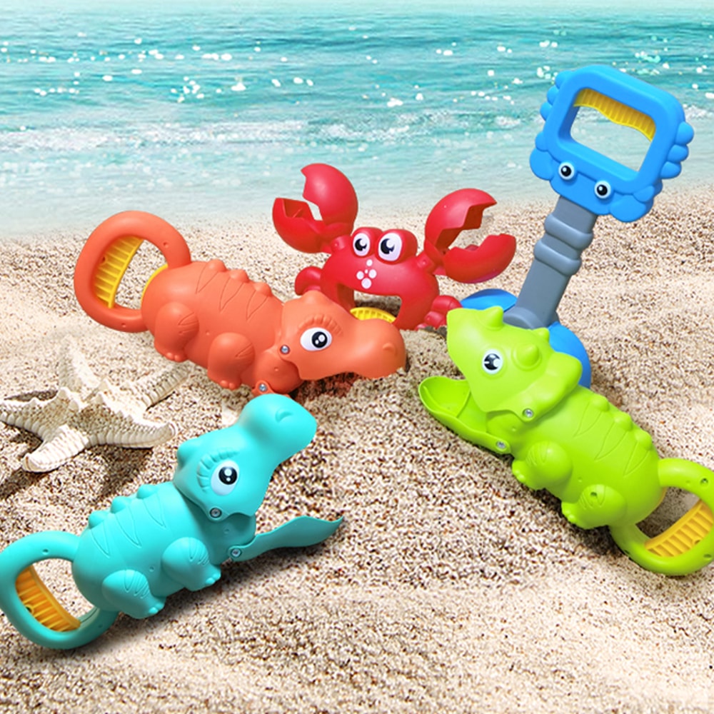 Kids Beach Toy Set With Robotic Claw Grabber And Sand Digger Shovel 0