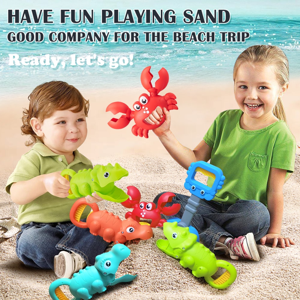 Kids Beach Toy Set With Robotic Claw Grabber And Sand Digger Shovel 2