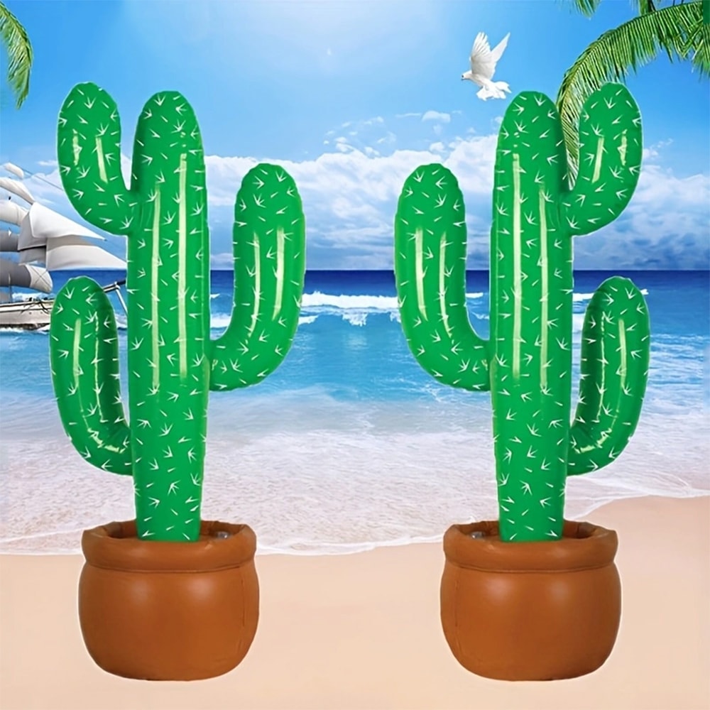 Inflatable Cactus Party Decor Tropical Pool Beach Prop For Summer Fun 0