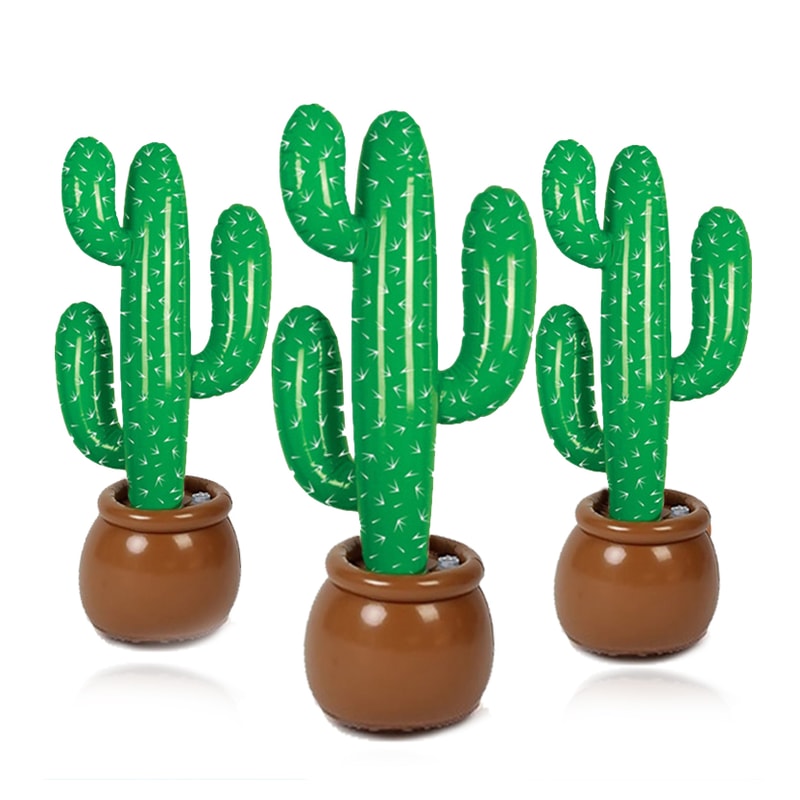 Inflatable Cactus Party Decor Tropical Pool Beach Prop For Summer Fun 3