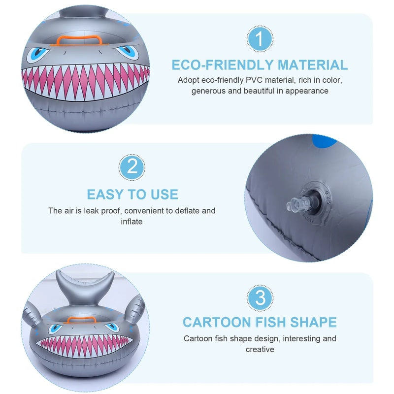 Shark Inflatable Pool Float Seat For Kids Fun Inflatable Swim Ring Summer Water Toy 6