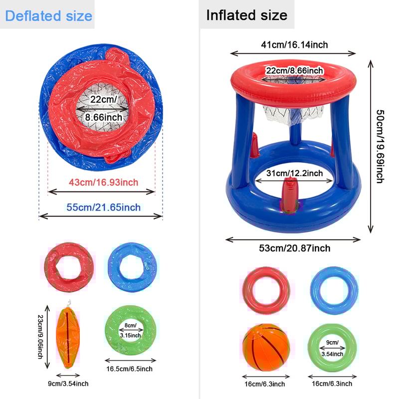 Inflatable Pool Basketball Hoop Game Set For Kids And Adults Summer Party Fun 3