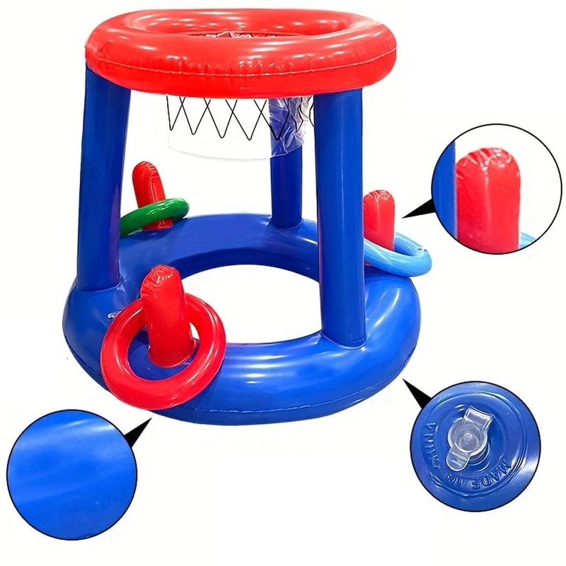 Inflatable Pool Basketball Hoop Game Set For Kids And Adults Summer Party Fun 1