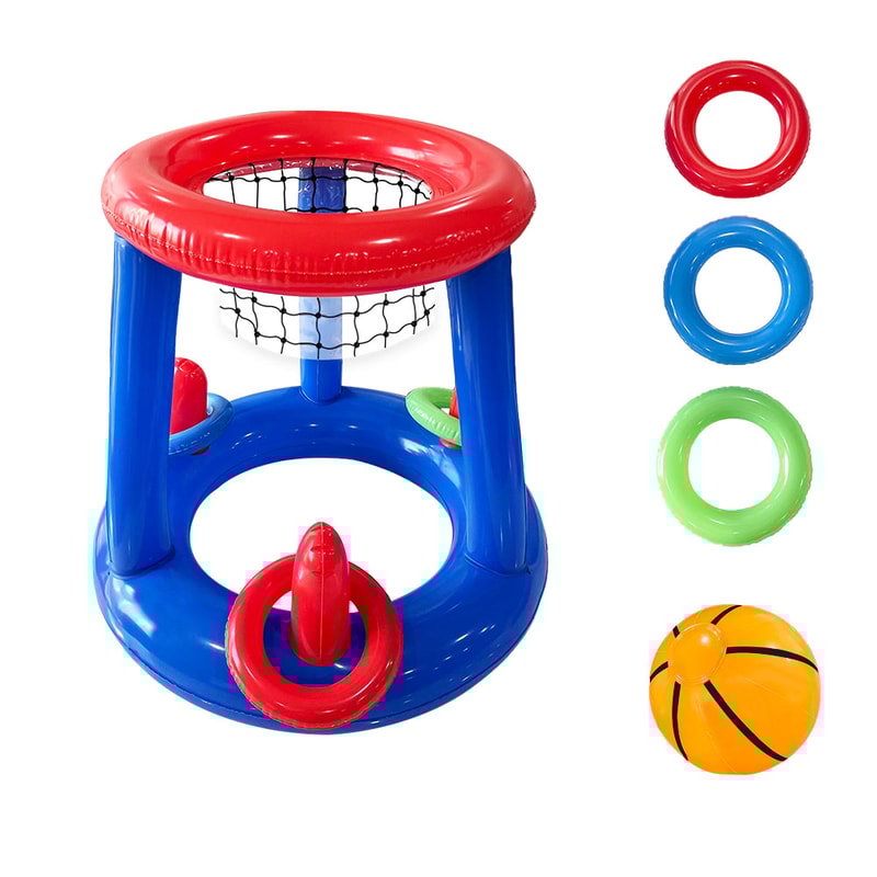 Inflatable Pool Basketball Hoop Game Set For Kids And Adults Summer Party Fun 5