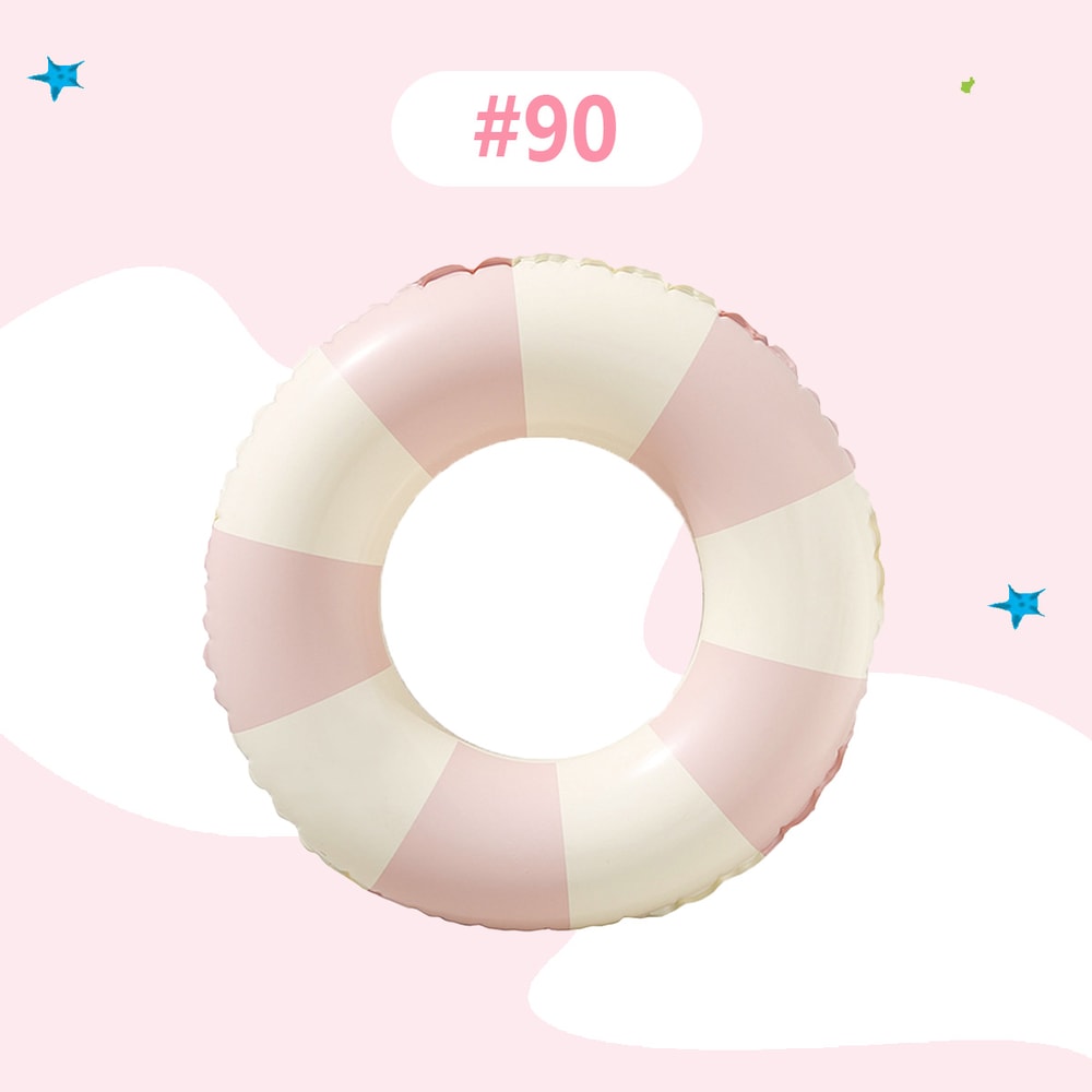 Retro Striped Inflatable Swim Ring Thick PVC Pool Float For Kids Adults 5