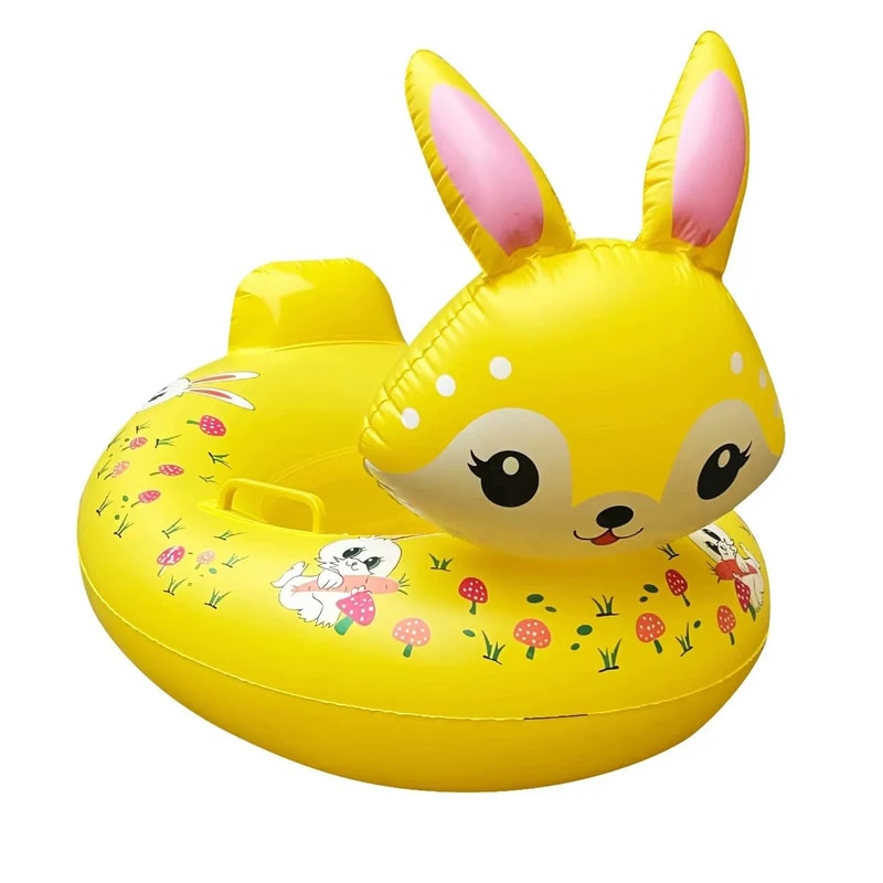 Kids Inflatable Rabbit Swim Ring Seat With Handles Safe Inflatable Pool Float For Toddlers Kids 1