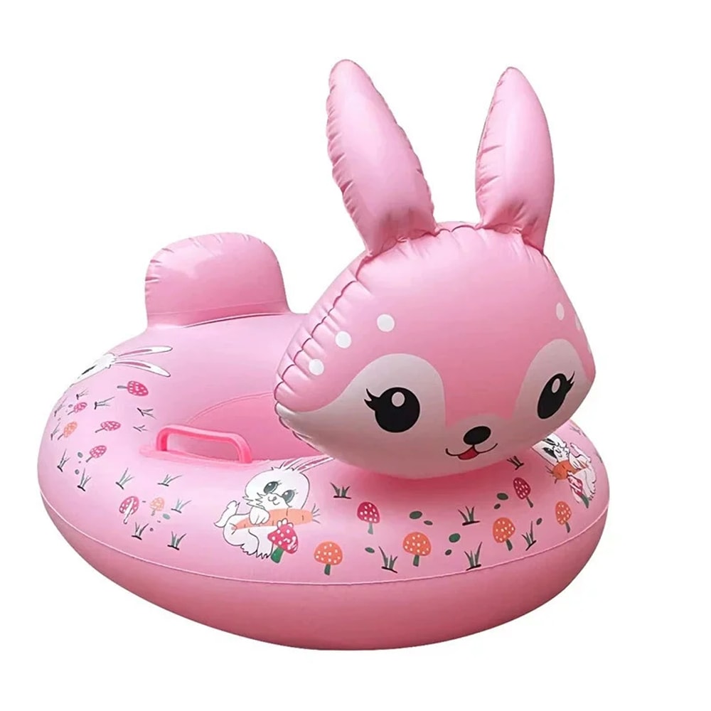 Kids Inflatable Rabbit Swim Ring Seat With Handles Safe Inflatable Pool Float For Toddlers Kids 6