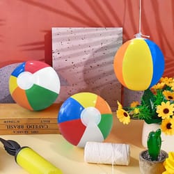 rainbow inflatable beach ball for pool fun kids summer beach party toy