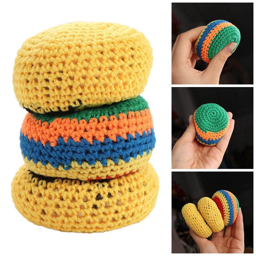 Soft Knitted Juggling Balls Set Colorful Mini Bean Bags for Kids Outdoor Play & Stress Relief