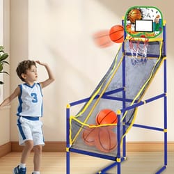 kids arcade basketball game set indoor outdoor hoop with balls pump