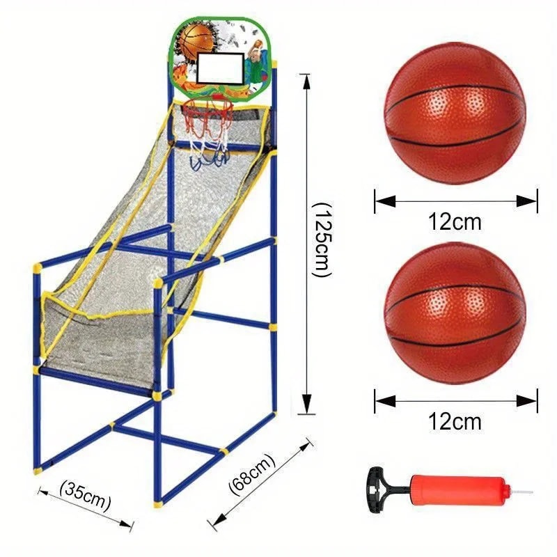 Kids Arcade Basketball Game Set Indoor Outdoor Hoop With Balls Pump 3