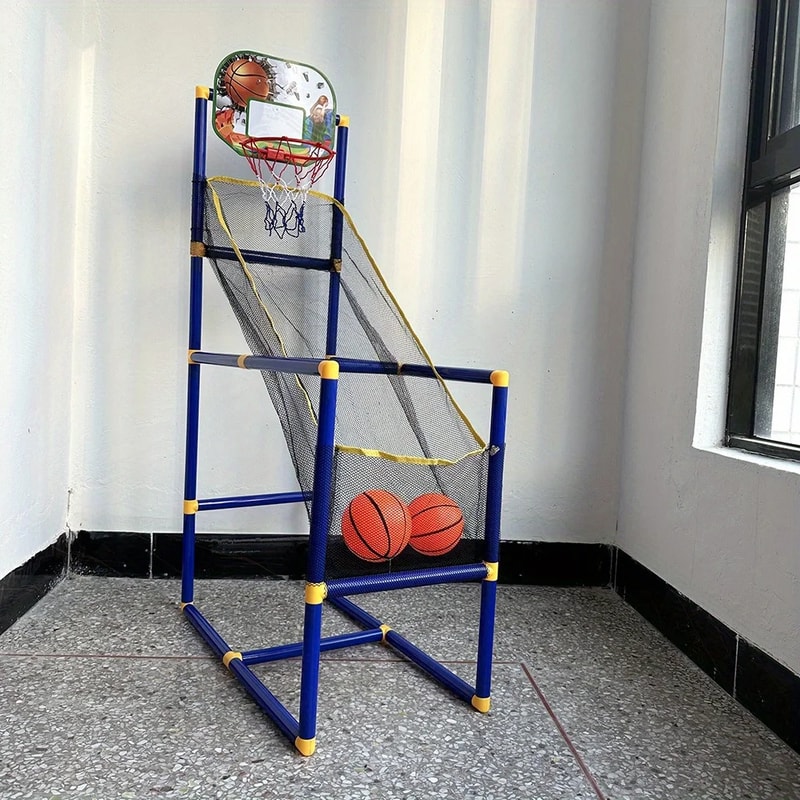 Kids Arcade Basketball Game Set Indoor Outdoor Hoop With Balls Pump 4