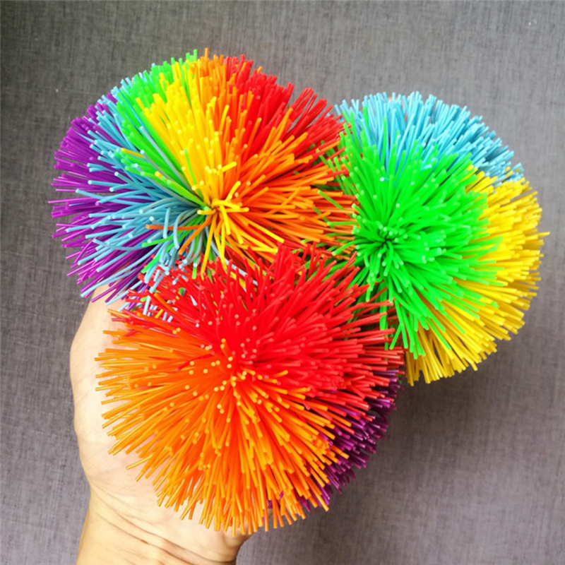 High Bounce Rainbow Elastic Ball Toy For Kids Indoor Outdoor Fun 2