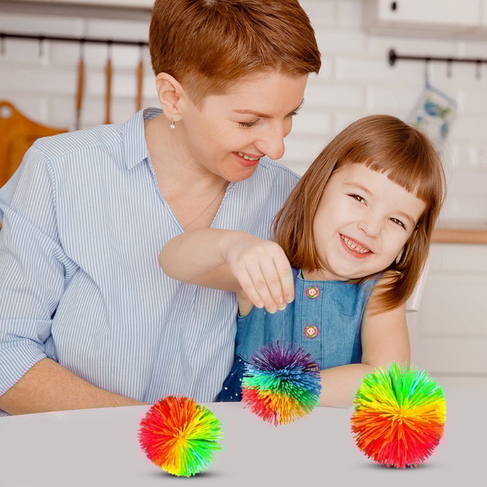 High Bounce Rainbow Elastic Ball Toy For Kids Indoor Outdoor Fun 5