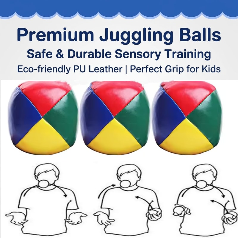 Soft Leather Juggling Balls Set For Beginners Easy Grip Circus Practice Balls 2