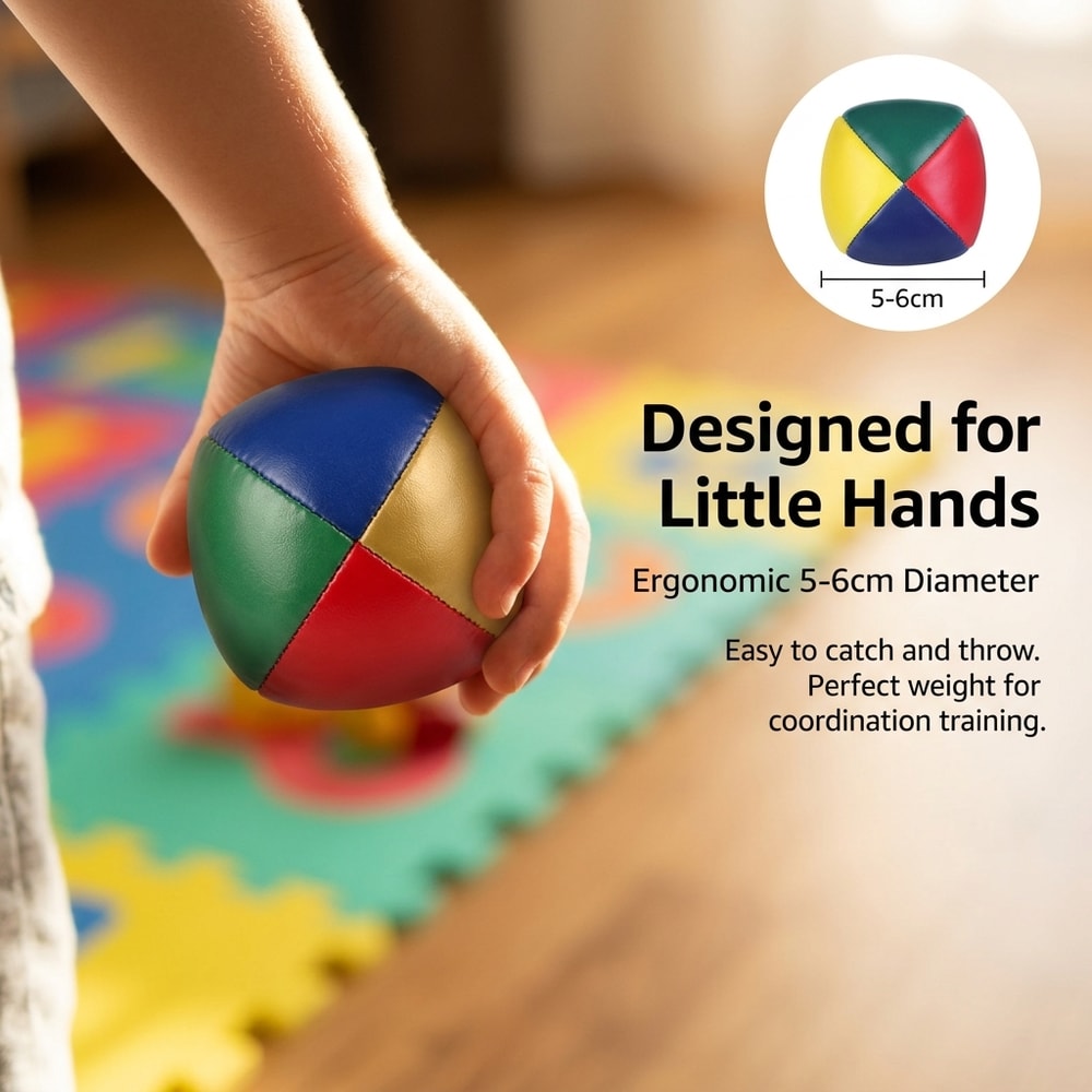 Soft Leather Juggling Balls Set For Beginners Easy Grip Circus Practice Balls 4