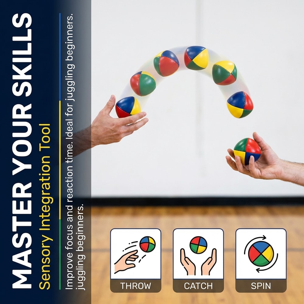 Soft Leather Juggling Balls Set For Beginners Easy Grip Circus Practice Balls 6