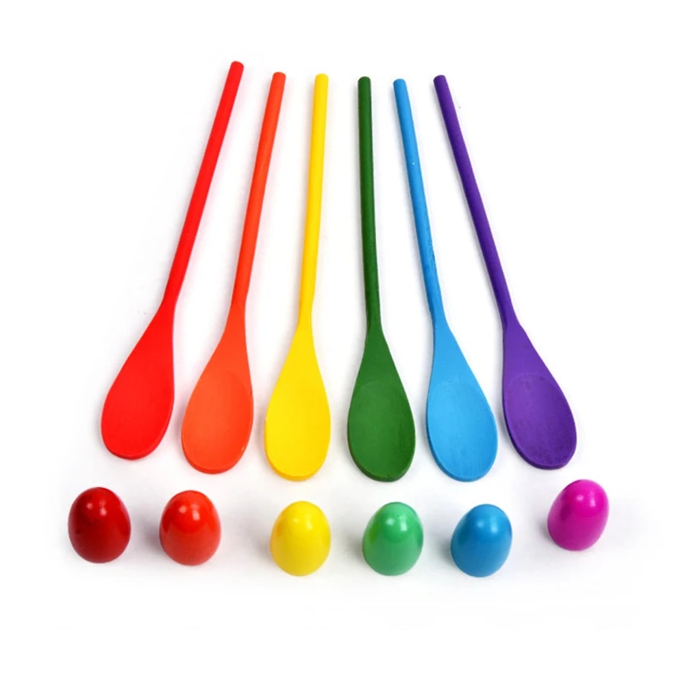 Wooden Spoon Balance Training Toy Egg Race Game for Kids Outdoor Fun