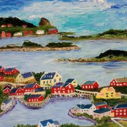 lofotens the northern islands in art original oil painting