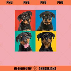 Rottweiler Puppies Colourful Portrait Photos for Dog Owners PNG Download