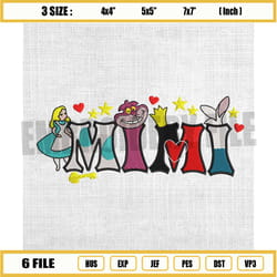 mimi cartoon alice in wonderland mother day embroidery